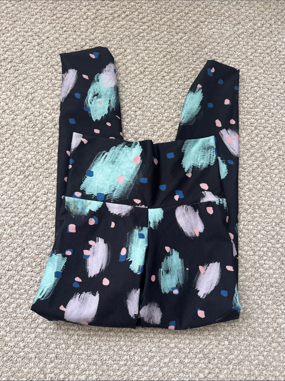 Igibora Black Painterly Print Yoga Pant